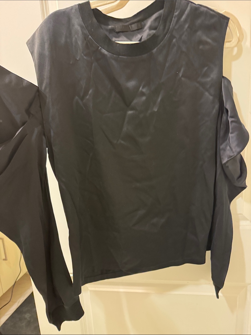 RtA Black Sleeveless Crewneck Top